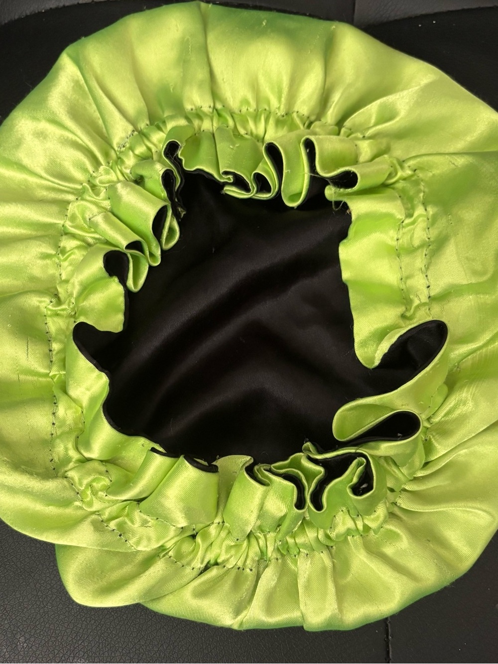 Kids Satin Sleep Bonnet in Lime Green